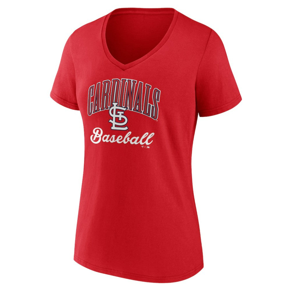 St. Louis Cardinals Women's Victory Script V-Neck T-Shirt - Red T-shirts