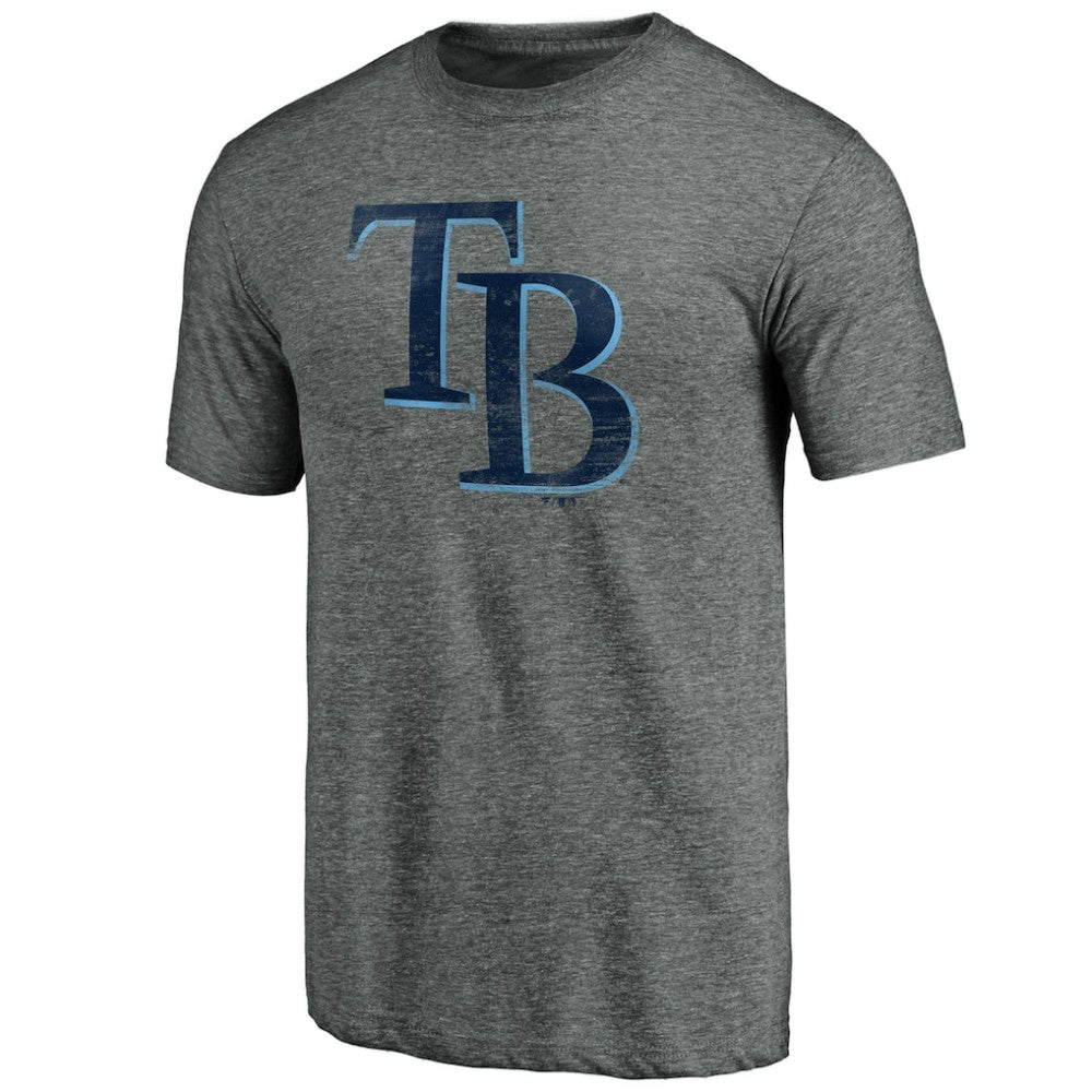 Tampa Bay Rays Weathered Official Logo Tri-Blend T-Shirt - Heather Gray T-shirts
