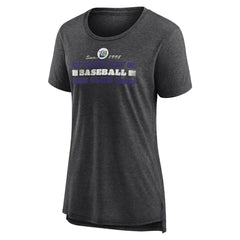 Tampa Bay Rays Women's Power Swing Tri-Blend T-Shirt - Gray T-shirts