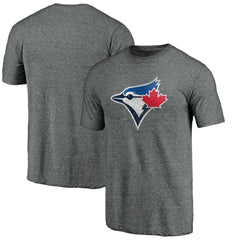 Toronto Blue Jays Weathered Official Logo Tri-Blend T-Shirt - Heather Gray T-shirts