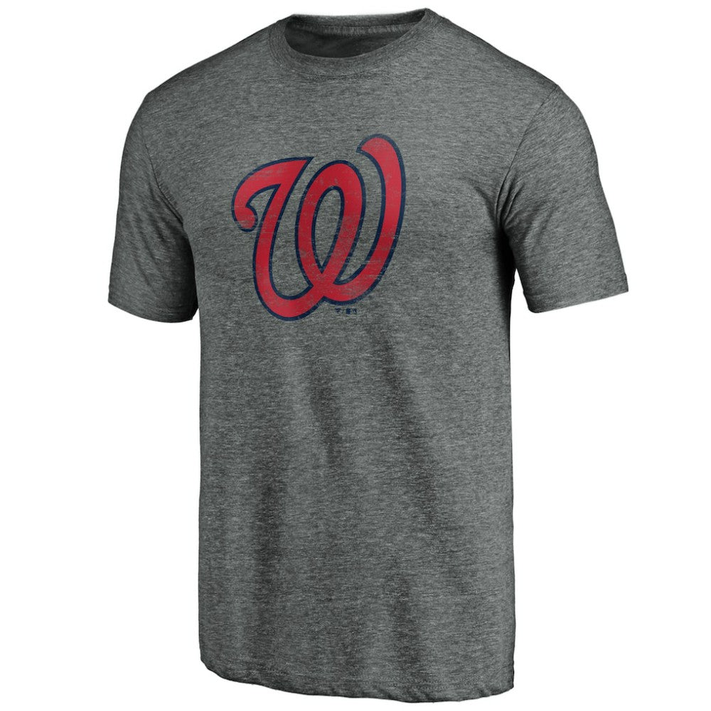 Washington Nationals Weathered Official Logo Tri-Blend T-Shirt - Heather Gray T-shirts