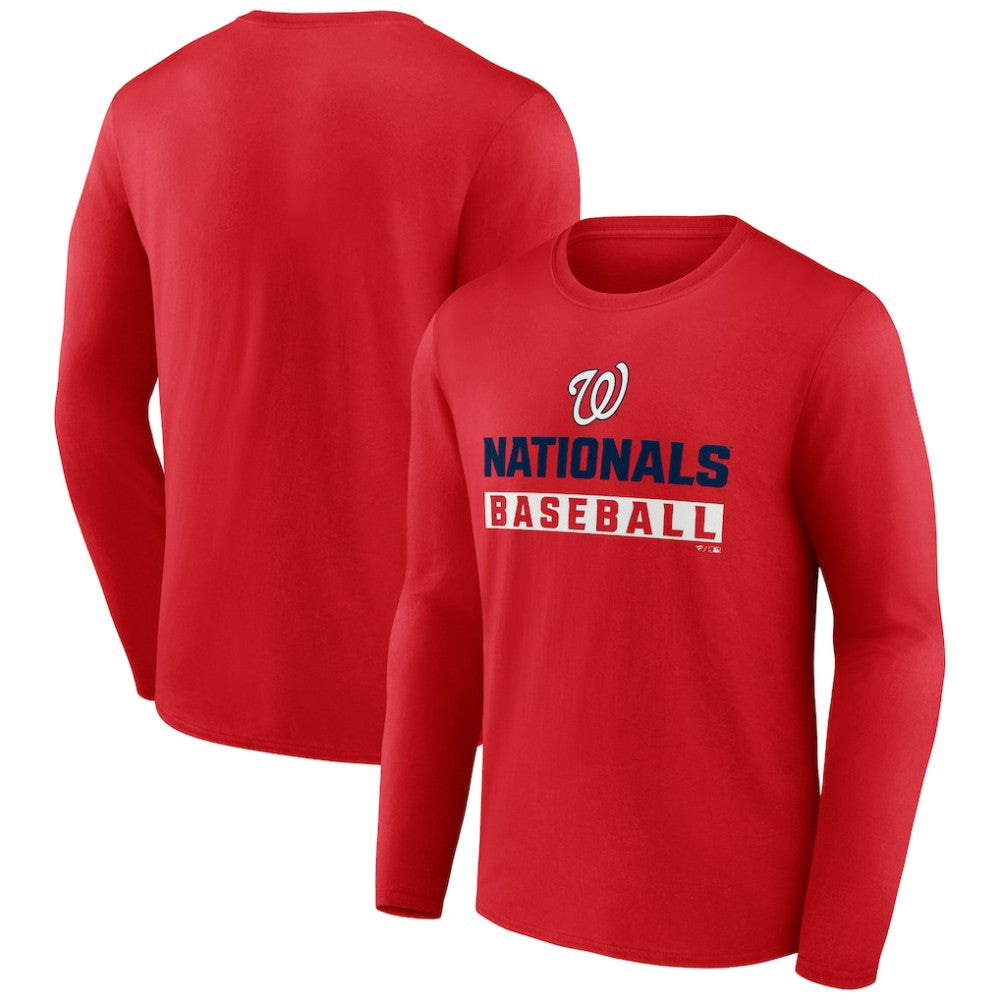 Washington Nationals Let's Go Long Sleeve T-Shirt - Red T-shirts