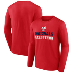 Washington Nationals Let's Go Long Sleeve T-Shirt - Red T-shirts