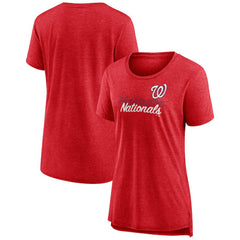 Washington Nationals Women's Practice Time Tri-Blend T-Shirt - Red T-shirts