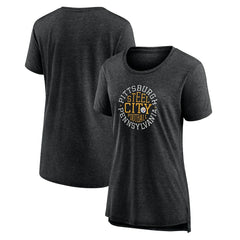 Pittsburgh Steelers Women's Steel City Tri-Blend T-Shirt - Charcoal T-shirts