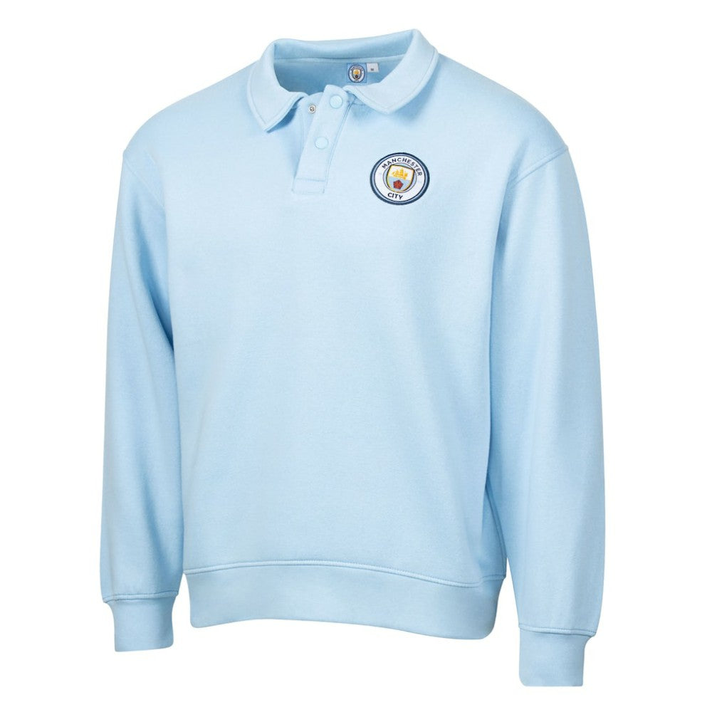 Manchester City Sport Design Sweden Retro Relaxed Fleece Sweatshirt Light Blue