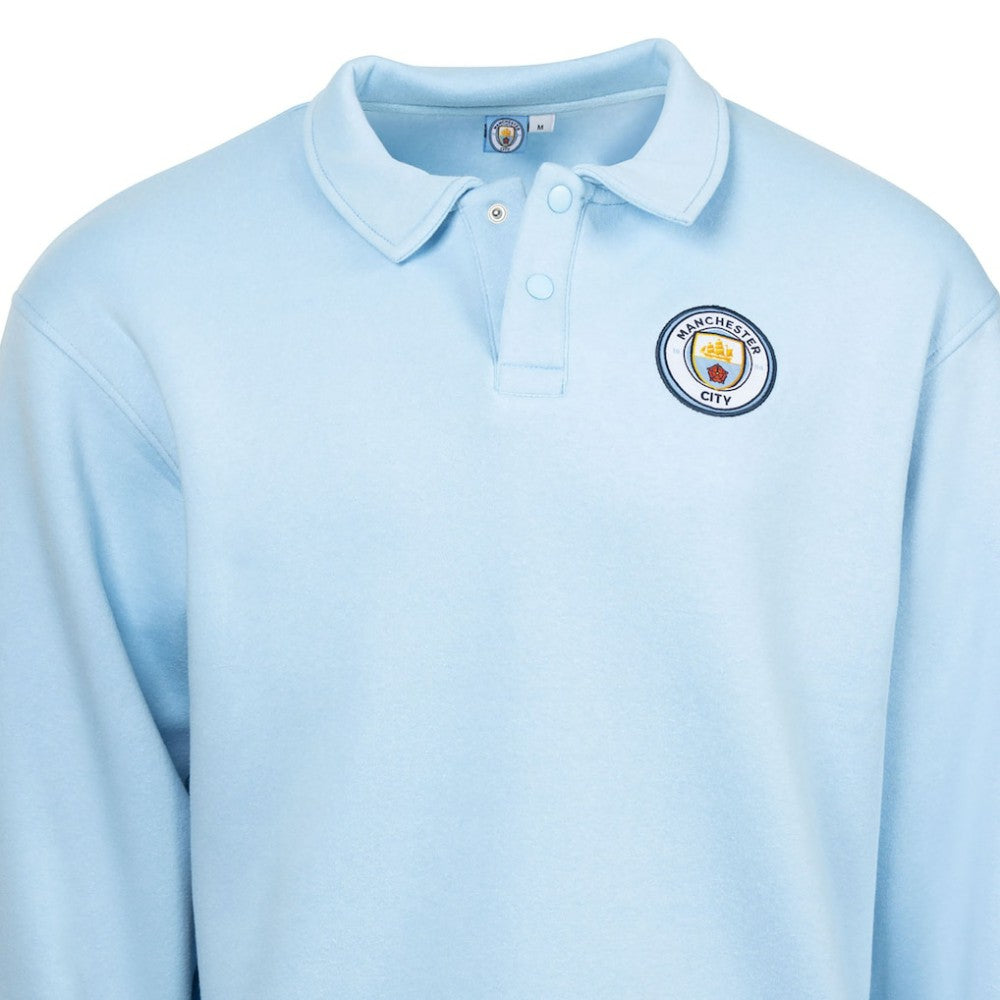 Manchester City Sport Design Sweden Retro Relaxed Fleece Sweatshirt Light Blue