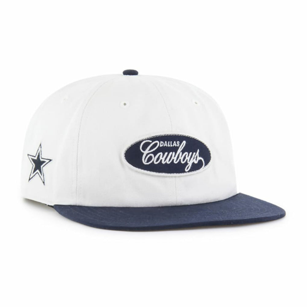 Dallas Cowboys '47 Foundational Captain Snapback Hat - White/Navy Hats