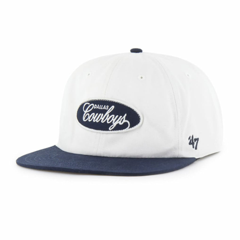 Dallas Cowboys '47 Foundational Captain Snapback Hat - White/Navy Hats