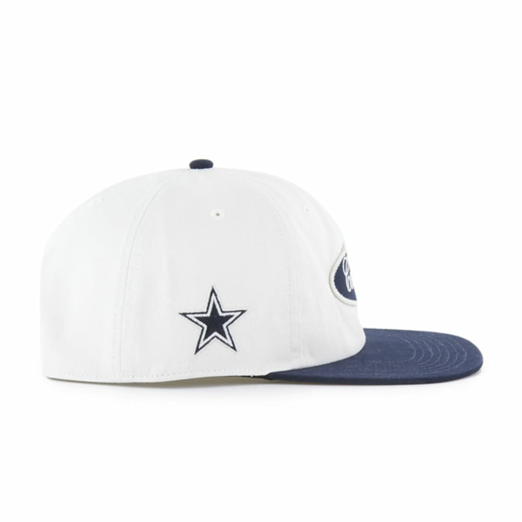 Dallas Cowboys '47 Foundational Captain Snapback Hat - White/Navy Hats