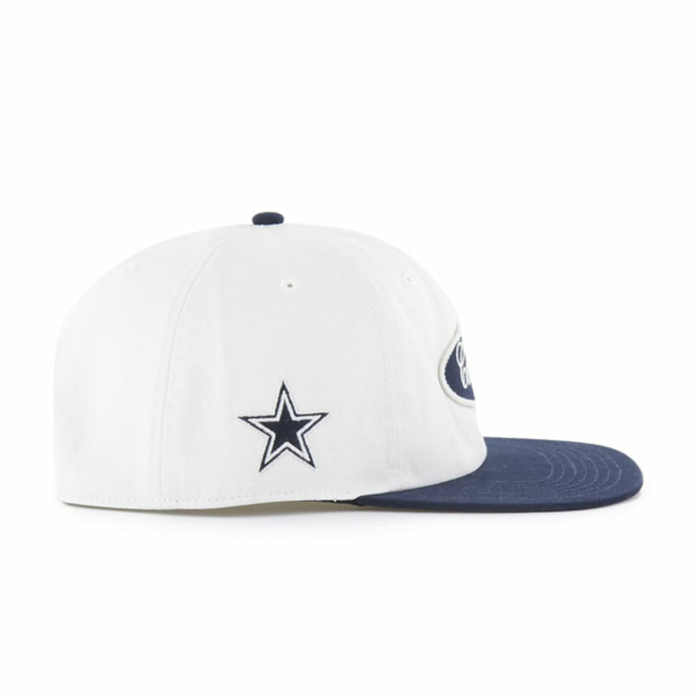 Dallas Cowboys '47 Foundational Captain Snapback Hat - White/Navy Hats