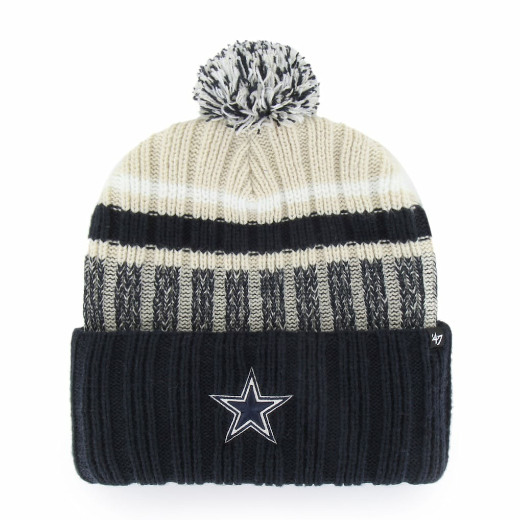 Dallas Cowboys '47 Long Range Cuffed Knit Hat with Pom - Navy Hats