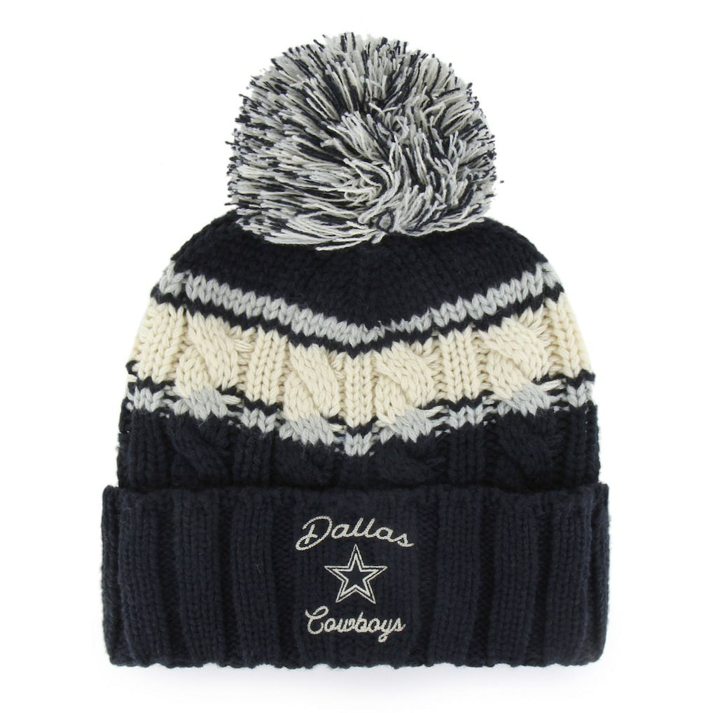Dallas Cowboys '47 Women's Emma Cuffed Knit Hat with Pom - Navy Hats
