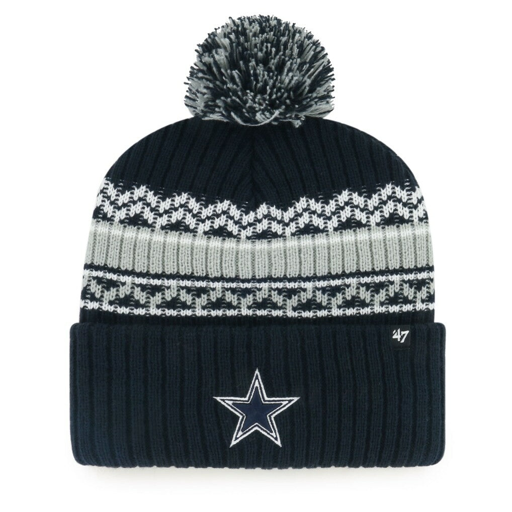 Dallas Cowboys '47 Youth Polar Vortex Cuffed Knit Hat with Pom - Navy Hats