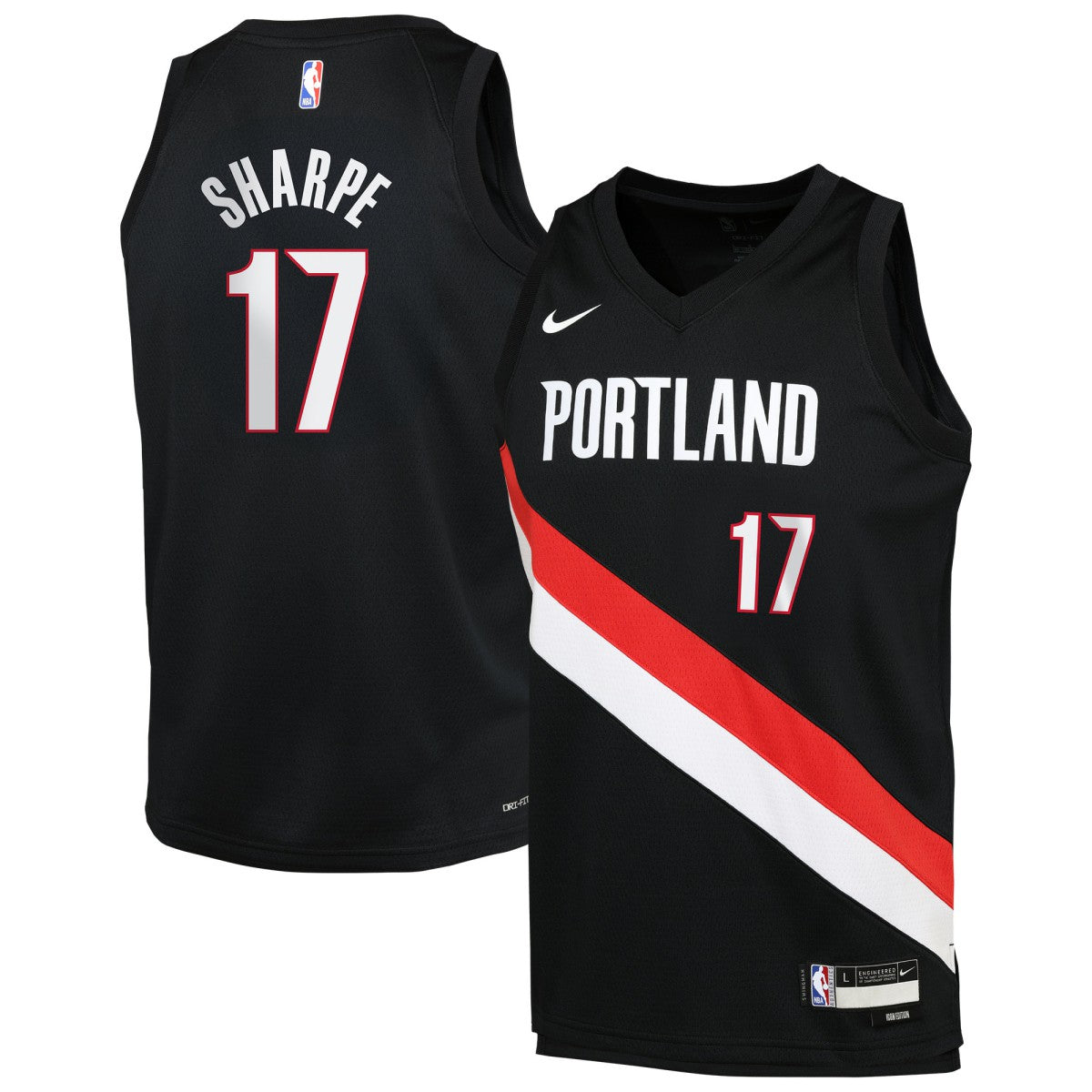 Shaedon Sharpe Portland Trail Blazers Youth Icon Edition Swingman Jersey Black - Nike