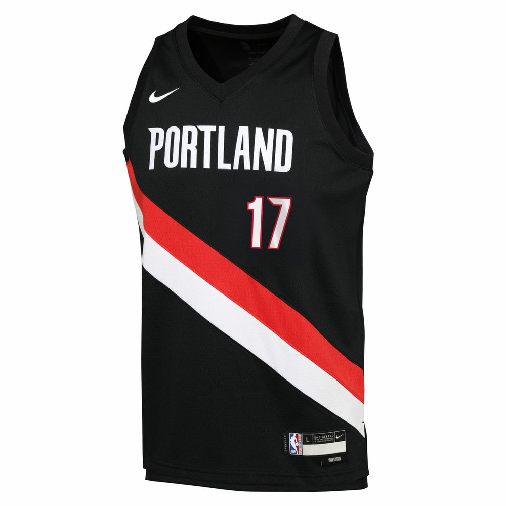 Shaedon Sharpe Portland Trail Blazers Youth Icon Edition Swingman Jersey Black - Nike