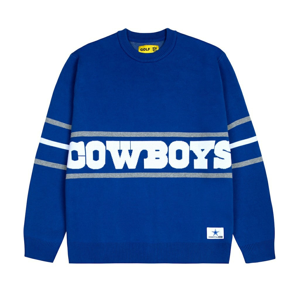 Dallas Cowboys GOLF WANG Jacquard Pullover Sweater - Blue Pullover