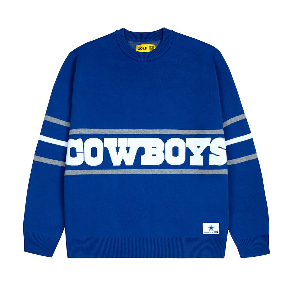 Dallas Cowboys GOLF WANG Jacquard Pullover Sweater - Blue Pullover
