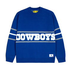 Dallas Cowboys GOLF WANG Jacquard Pullover Sweater - Blue Pullover