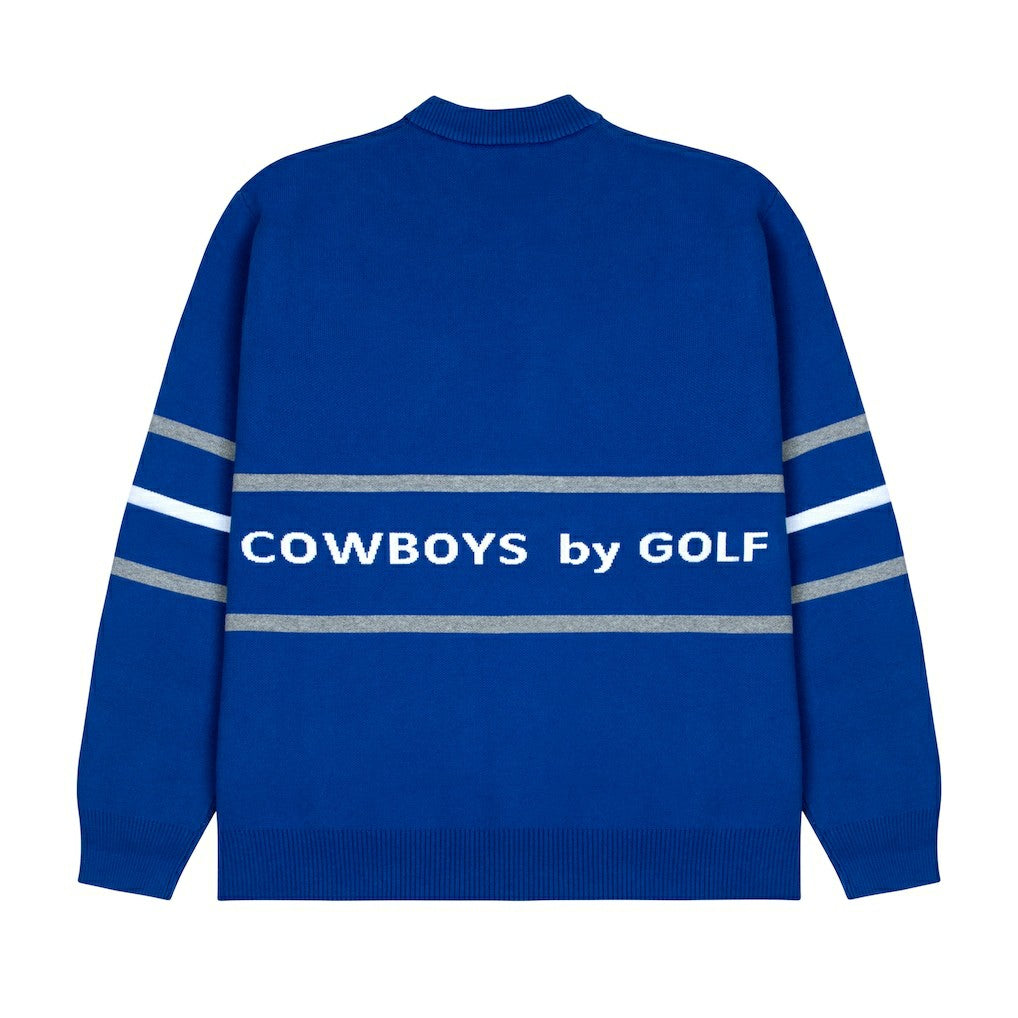Dallas Cowboys GOLF WANG Jacquard Pullover Sweater - Blue Pullover