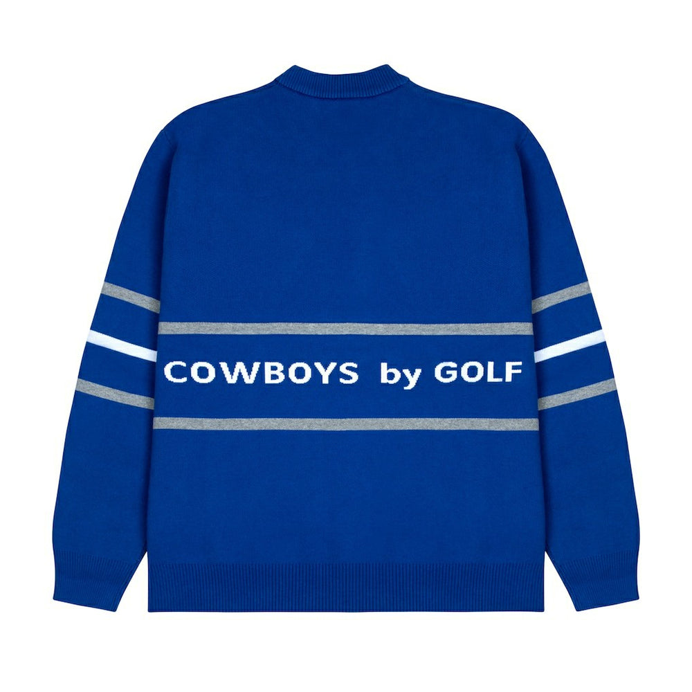 Dallas Cowboys GOLF WANG Jacquard Pullover Sweater - Blue Pullover