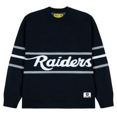 Las Vegas Raiders GOLF WANG Jacquard Pullover Sweater - Black Pullover