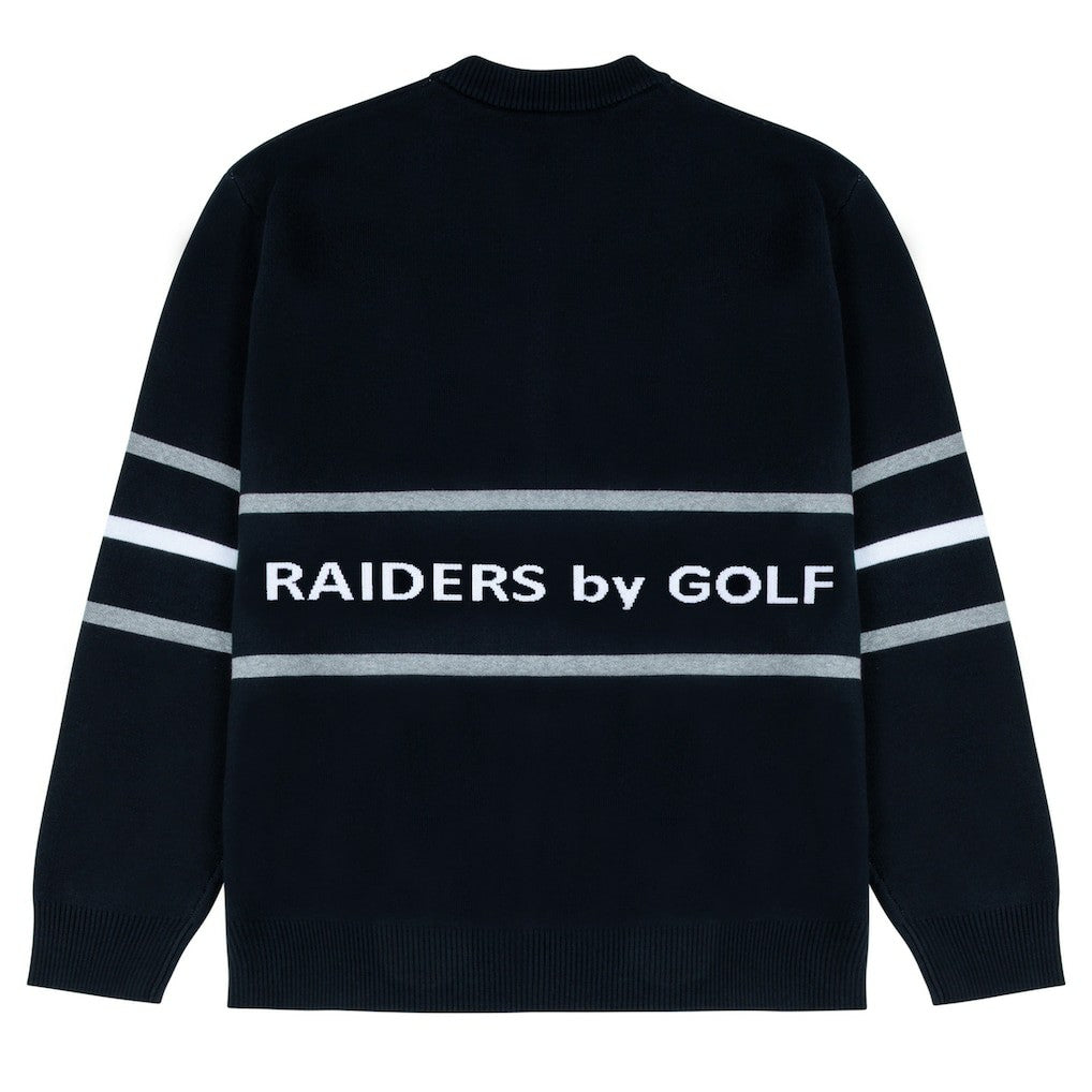 Las Vegas Raiders GOLF WANG Jacquard Pullover Sweater - Black Pullover