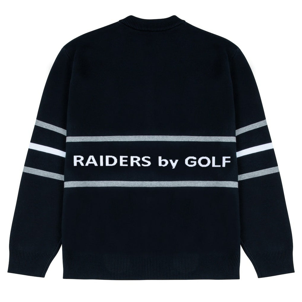 Las Vegas Raiders GOLF WANG Jacquard Pullover Sweater - Black Pullover