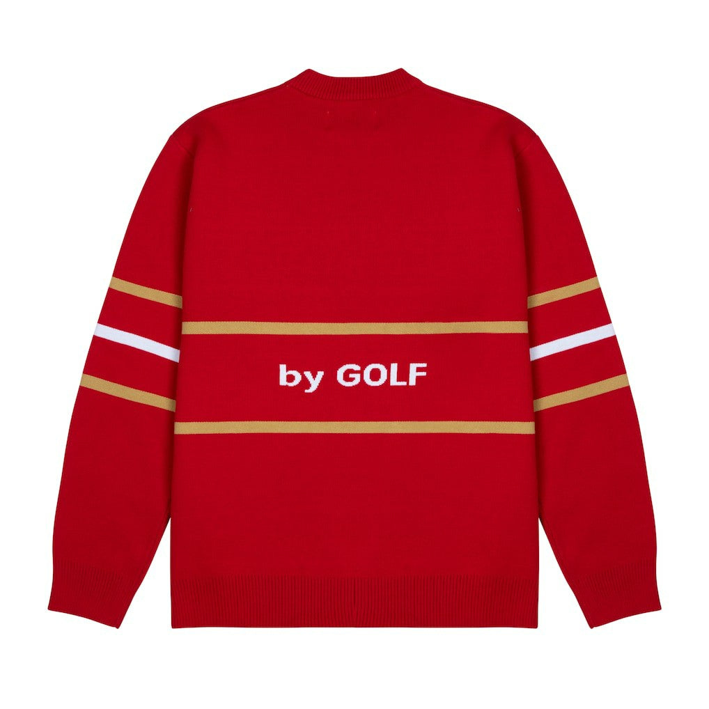 San Francisco 49ers GOLF WANG Jacquard Pullover Sweater - Scarlet Pullover