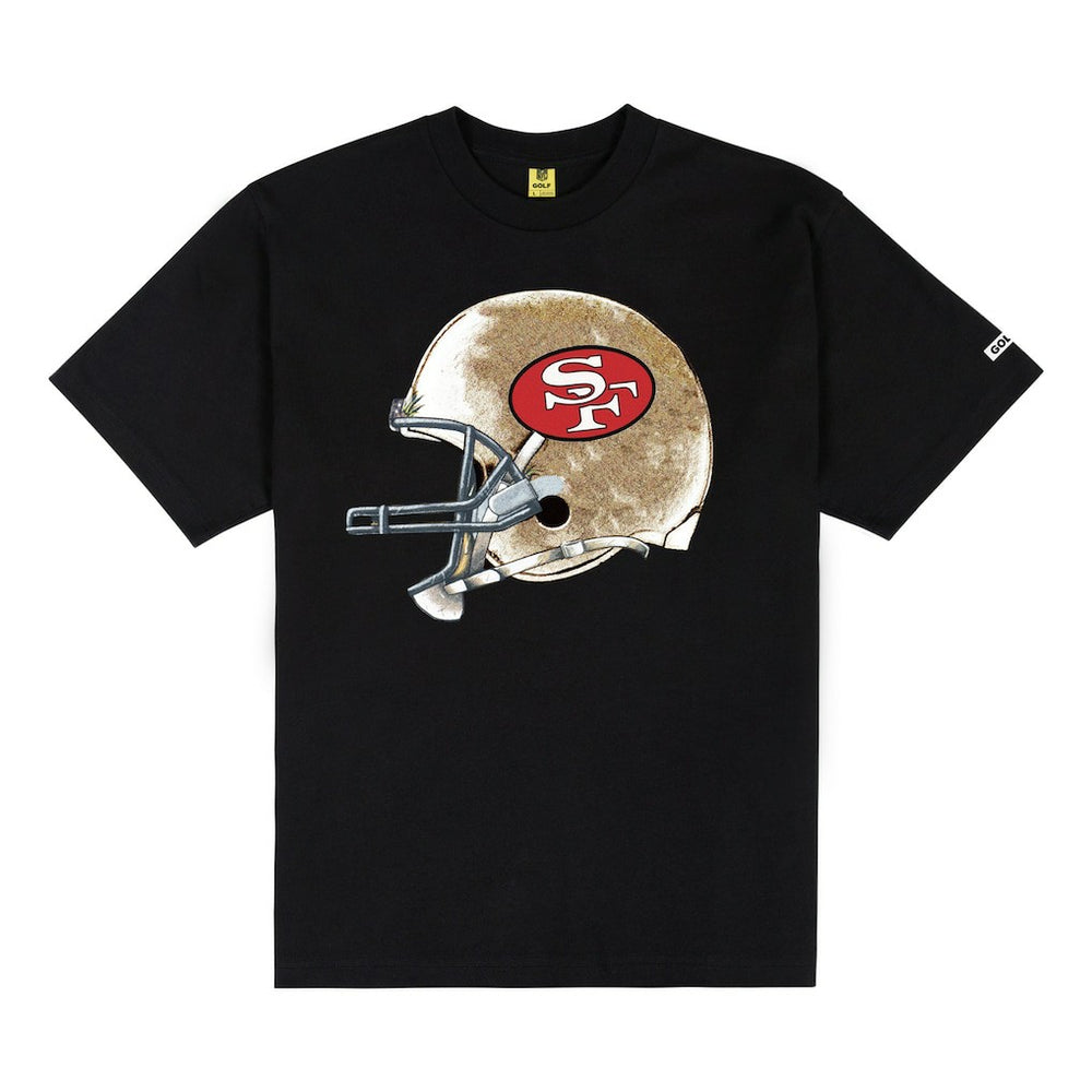 San Francisco 49ers GOLF WANG Helmet T-Shirt - Black T-shirts