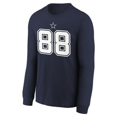 CeeDee Lamb Dallas Cowboys Youth Player Name & Number Long Sleeve T-Shirt - Navy T-shirts