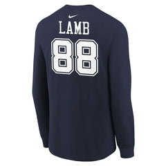 CeeDee Lamb Dallas Cowboys Youth Player Name & Number Long Sleeve T-Shirt - Navy T-shirts