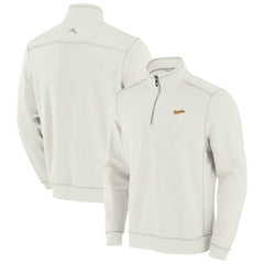 Baltimore Orioles Tommy Bahama Sport Tobago Bay Tri-Blend Half-Zip Sweatshirt - Cream Sweatshirts