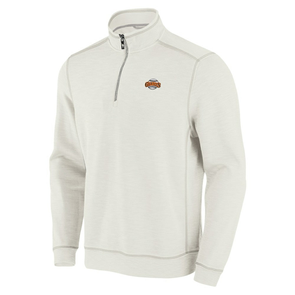 San Francisco Giants Tommy Bahama Sport Tobago Bay Tri-Blend Half-Zip Sweatshirt - Cream Sweatshirts