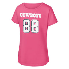 CeeDee Lamb Dallas Cowboys Girls Youth Player Name & Number T-Shirt - Pink T-shirts
