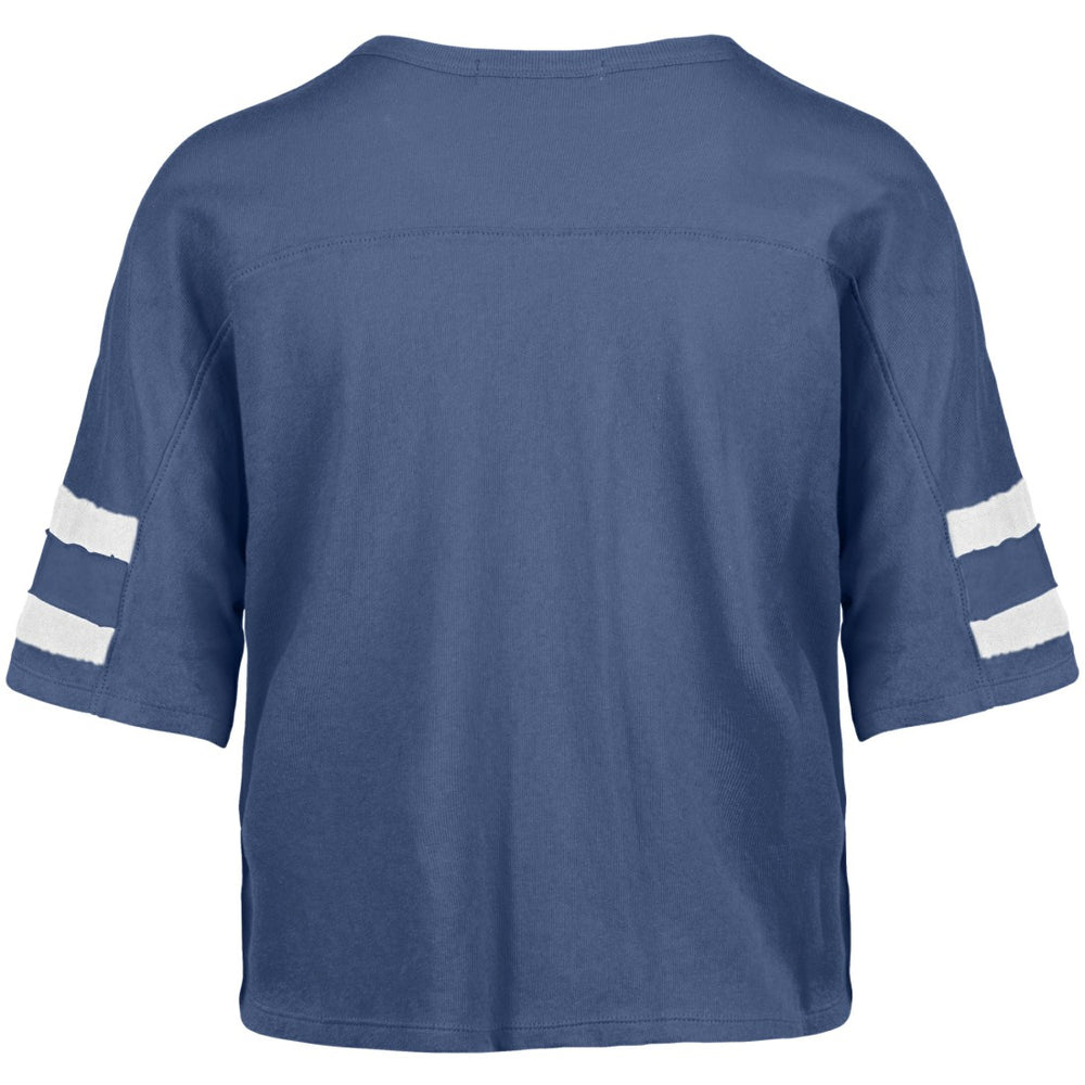 Detroit Lions '47 Women's Premier Scout Cropped V-Neck T-Shirt - Blue T-shirts