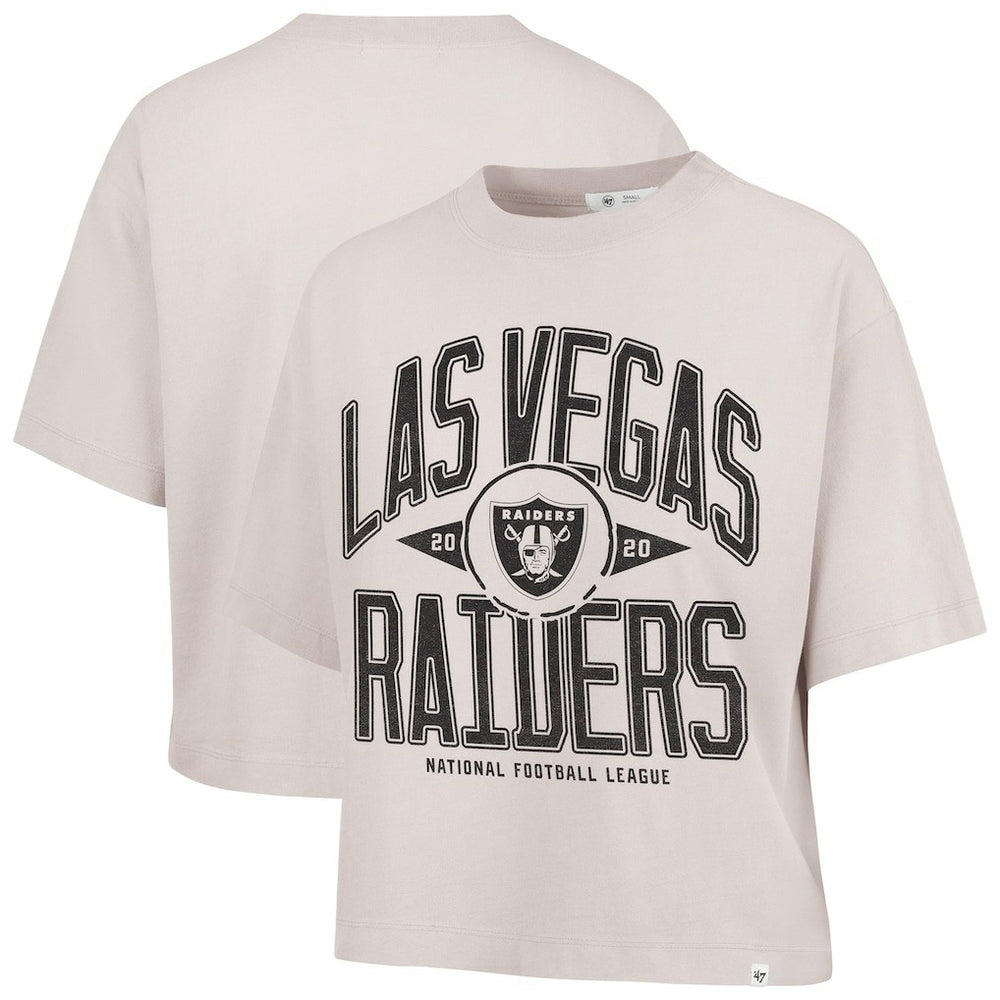 Las Vegas Raiders '47 Women's Cropped Windthrow Ravine T-Shirt - Natural T-shirts