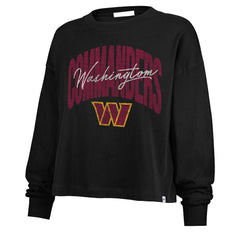 Washington Commanders '47 Women's Muse Sydney Long Sleeve Cropped T-Shirt - Black T-shirts