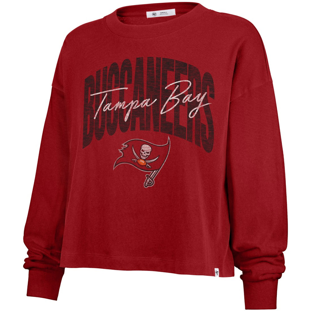 Tampa Bay Buccaneers '47 Women's Muse Sydney Long Sleeve Cropped T-Shirt - Red T-shirts