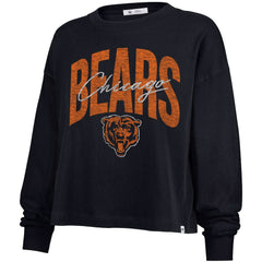 Chicago Bears '47 Women's Muse Sydney Long Sleeve Cropped T-Shirt - Navy T-shirts