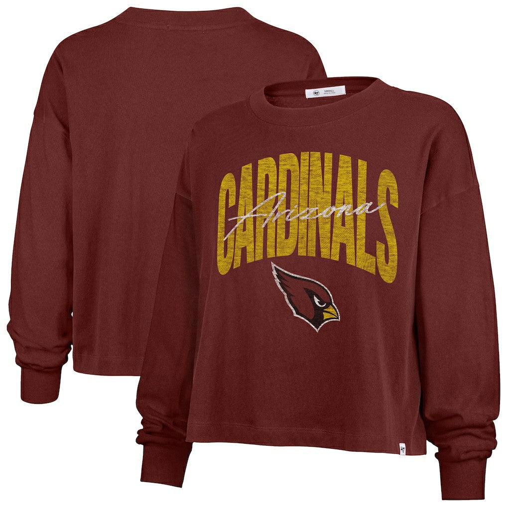 Arizona Cardinals '47 Women's Muse Sydney Long Sleeve Cropped T-Shirt - Cardinal T-shirts