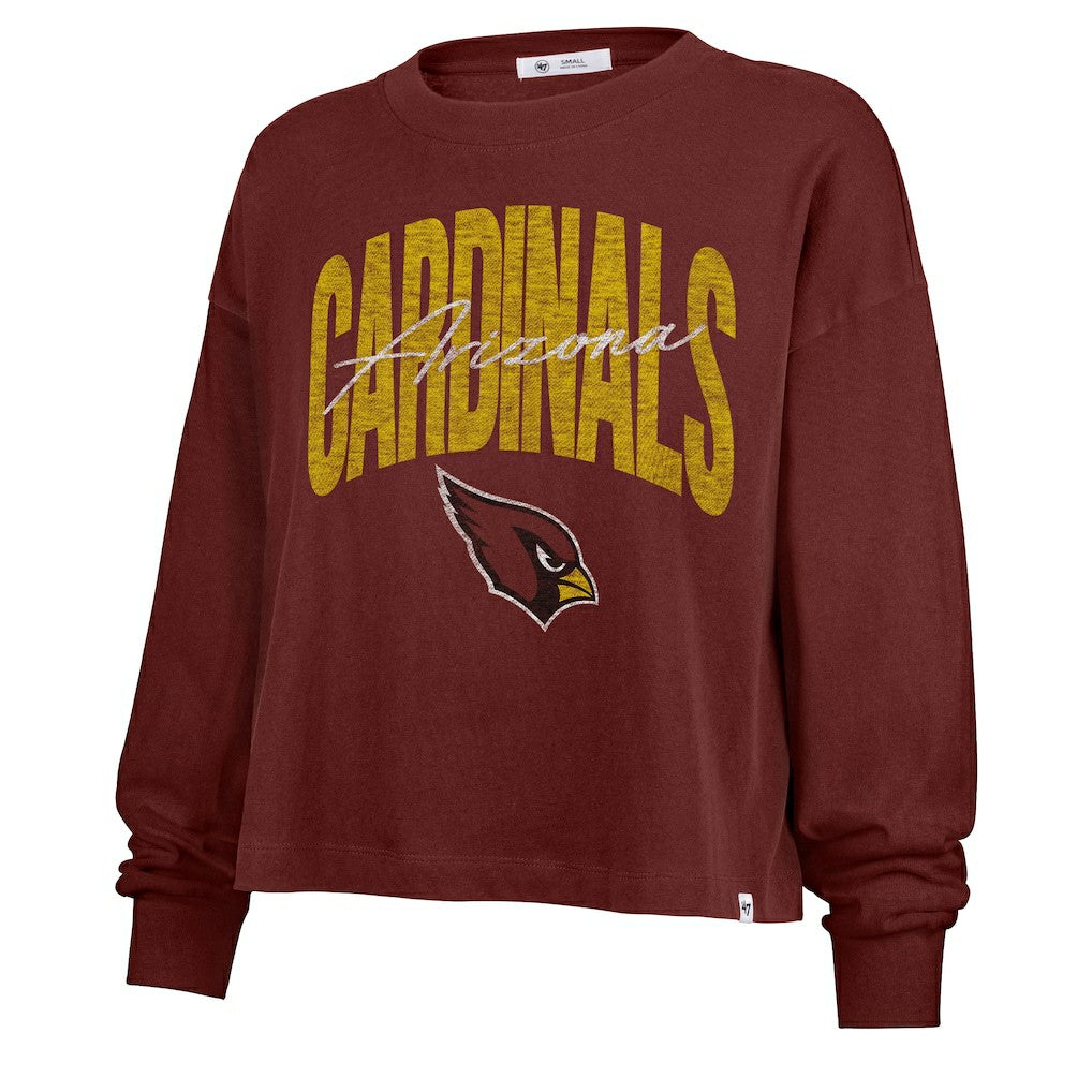 Arizona Cardinals '47 Women's Muse Sydney Long Sleeve Cropped T-Shirt - Cardinal T-shirts