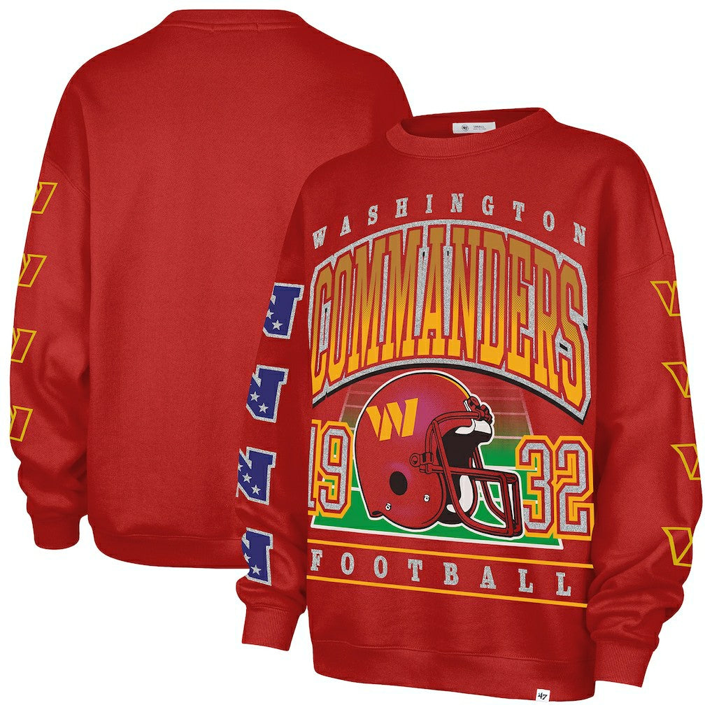 Washington Commanders '47 Women's Go Big Oversized Pullover Sweatshirt - Burgundy Pullover