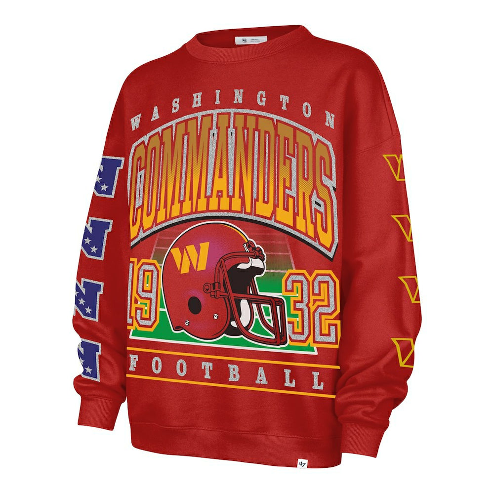 Washington Commanders '47 Women's Go Big Oversized Pullover Sweatshirt - Burgundy Pullover