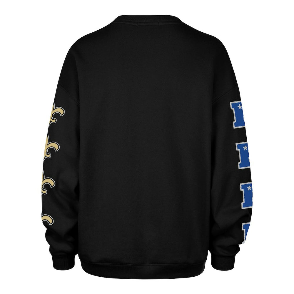 New Orleans Saints '47 Women's Go Big Oversized Pullover Sweatshirt - Black Pullover