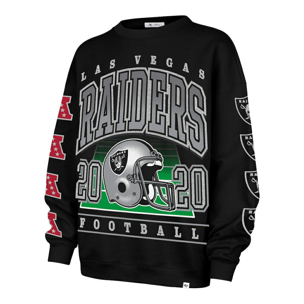 Las Vegas Raiders '47 Women's Go Big Oversized Pullover Sweatshirt - Black Pullover