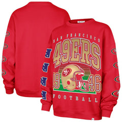 San Francisco 49ers '47 Women's Go Big Oversized Pullover Sweatshirt - Scarlet Pullover