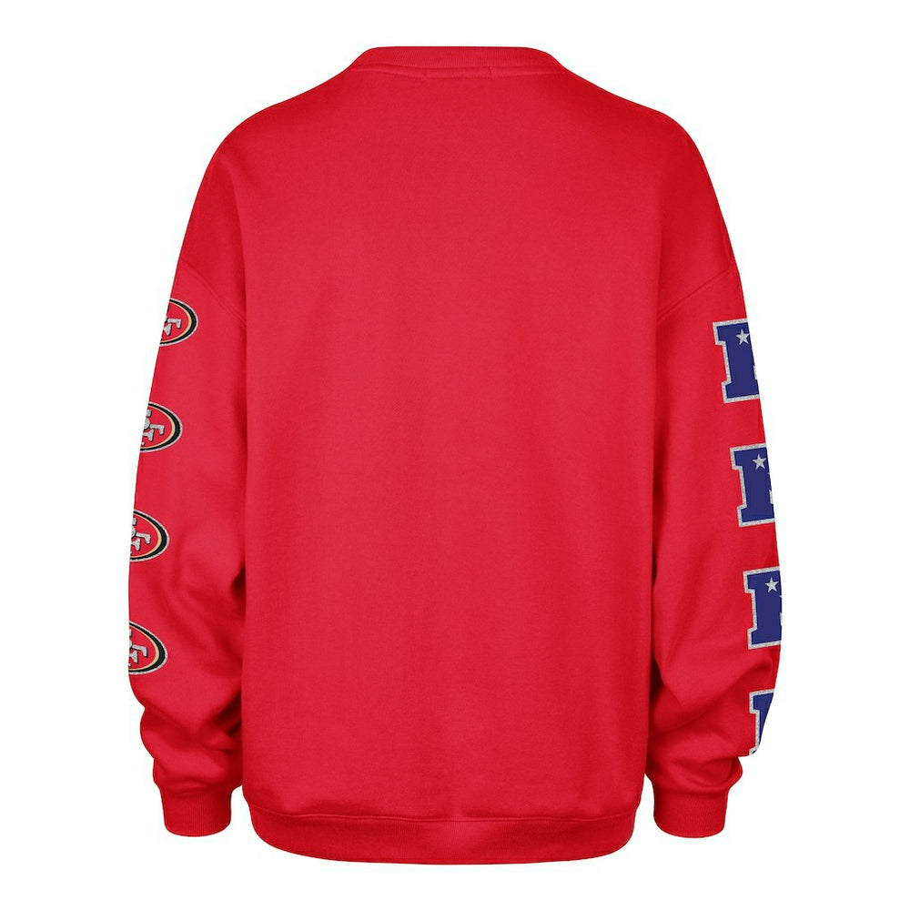 San Francisco 49ers '47 Women's Go Big Oversized Pullover Sweatshirt - Scarlet Pullover