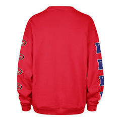 San Francisco 49ers '47 Women's Go Big Oversized Pullover Sweatshirt - Scarlet Pullover