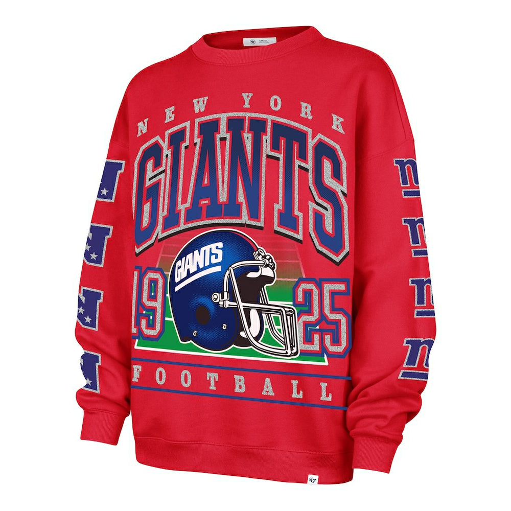 New York Giants '47 Women's Go Big Oversized Pullover Sweatshirt - Red Pullover